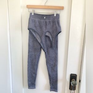 Fabletics seamless ribbed one shoulder sports bra and leggings 2-piece set